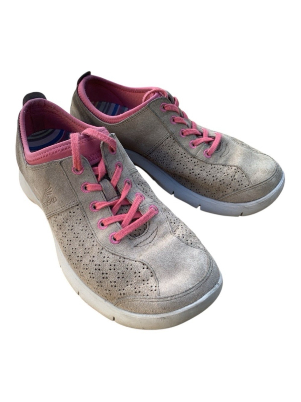 Dansko Elise Women's Tan Pink Suede Leather Sneakers Shoes Size 39 (9) Outdoors